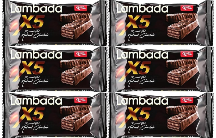 Lambada Wafer Biscuits Filled With Chocolate Cream & Coated With Natural Chocolate - X5 set of 6 - Image 2